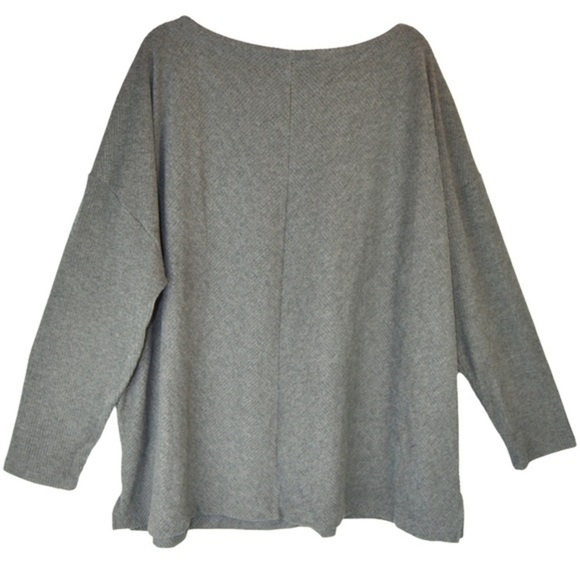 Ava & Viv Fine Ribbed Knit Stretchy Pullover Top, Grey - Size 3X - Picture 5 of 9